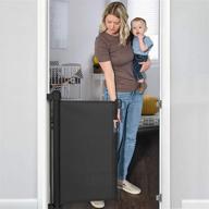 🐾 yoofor retractable baby gate: wide mesh safety gate for kids & pets, indoor/outdoor use - 33"x55" (black) logo