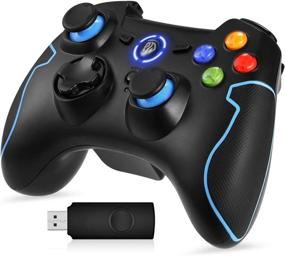 img 4 attached to 🎮 EasySMX 2.4G Wireless Controller for PS3 and PC - Dual Vibration, 10m Range - Supports PC, Laptop, Android, TV Box - Blue Color