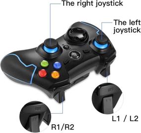 img 3 attached to 🎮 EasySMX 2.4G Wireless Controller for PS3 and PC - Dual Vibration, 10m Range - Supports PC, Laptop, Android, TV Box - Blue Color