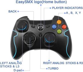 img 2 attached to 🎮 EasySMX 2.4G Wireless Controller for PS3 and PC - Dual Vibration, 10m Range - Supports PC, Laptop, Android, TV Box - Blue Color