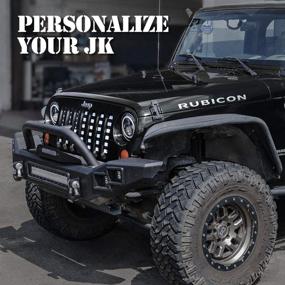 img 2 attached to Xprite Aluminum Alloy Grill Insert Mesh for 2007-2018 Jeep Wrangler JK Stock Grille - Black & White America U.S Flag Design