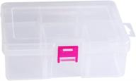 📦 прозрачный пластиковый регулируемый контейнер для украшений, сережек, ожерелий, бусин - 6 отделений (красный) логотип