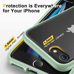 img 2 attached to 📱 Humixx iPhone SE Case - Shockproof, Military Grade Drop Tested with Upgraded Translucent Matte Hard PC Back and Soft TPU Bumper - Protective Cover for iPhone 7/8 (4.7 Inch) in Green