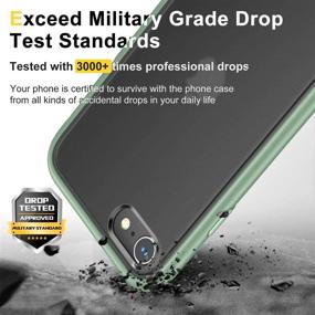 img 3 attached to 📱 Humixx iPhone SE Case - Shockproof, Military Grade Drop Tested with Upgraded Translucent Matte Hard PC Back and Soft TPU Bumper - Protective Cover for iPhone 7/8 (4.7 Inch) in Green