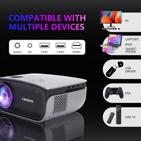 img 1 attached to 🎥 5500 Lumen Portable Mini Movie Projector - 1080P Supported, Android/iOS/HDMI/USB/VGA/Fire TV Compatible