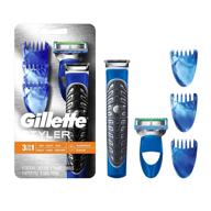 🧔 gillette styler for men: beard trimmer, proglide razor, waterproof design, battery operated, 3 comb attachments, blade refill included logo