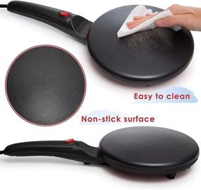 img 3 attached to 🥞 Moos & Stone Electric Crepe Maker With Auto Power Off, Portable & Non-Stick Dipping Plate, ON/OFF Switch, Nonstick Coating & Automatic Temperature Control, Pan APO, Easy To Use For Pancakes, Blintz, Chapati (Black)