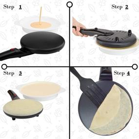 img 2 attached to 🥞 Moos & Stone Electric Crepe Maker With Auto Power Off, Portable & Non-Stick Dipping Plate, ON/OFF Switch, Nonstick Coating & Automatic Temperature Control, Pan APO, Easy To Use For Pancakes, Blintz, Chapati (Black)