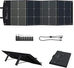 img 4 attached to 🔋 Efficient and Convenient: ELECAENTA Portable Solar Panel 120W 18V ETFE Monocrystalline Foldable Solar Charger for Power Stations, Camping, RVs, Generators, and Smartphones