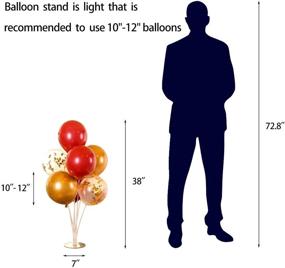 img 2 attached to Прозрачный набор для стенда под воздушные шары - 10 штук, многоразовый, с 70 держателями для шаров, 70 чашками и 10 основаниями - идеальное украшение для вечеринок, Рождества, дней рождения и свадеб.