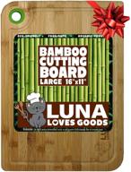 organic large bamboo cutting groove logo