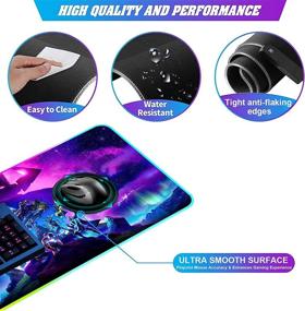 img 1 attached to 🎮 Enhance Your Gaming Experience with the RGB Large Gaming Mouse Pad Galactus Skin, Featuring 12 Lighting Modes & Non-Slip Rubber Base for a Long Glowing Laptop Desk Pad, Perfect Combo for Computer Keyboard and Mice - 31.5X11.8 Size