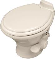🚽 dometic bone low profile toilet 14" height 302311633 with slow close wood seat - efficient and stylish bathroom fixture logo