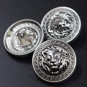 img 2 attached to 🦁 Set of 14 Silver Vintage Antique Metal Blazer Buttons - Lion Head Design - 3D - Ideal for Blazers, Suits, and Sport Coats - Sizes: 18mm and 23mm