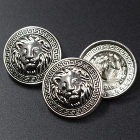 img 3 attached to 🦁 Set of 14 Silver Vintage Antique Metal Blazer Buttons - Lion Head Design - 3D - Ideal for Blazers, Suits, and Sport Coats - Sizes: 18mm and 23mm