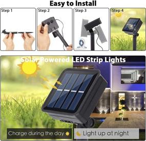 img 3 attached to 🌞 Ousam LED Solar Strip Lights - Outdoor Solar Powered String Lights, Waterproof Garden Path Deck Decorative Lighting