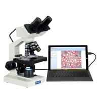 omax md82es10 40x-2000x digital led compound microscope with integrated 1.3mp camera and dual layer mechanical stage, windows and mac compatible logo