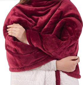 img 2 attached to 🔥 Winter Essential: Plush Sherpa Electric Heated Throw Blanket (Red 50” X 60”) - Washable, Auto Shut Off, UL Safety Certified, 3 Thermal Heat Settings