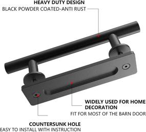 img 1 attached to 🚪 Skysen Sliding Handle Black 681 2Pack: Stylish and Functional Door Accessories