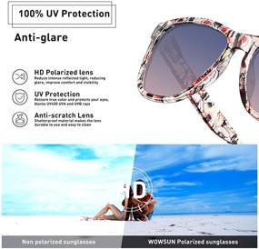 img 1 attached to 🕶️ Polarized Floral Print Sunglasses for Women and Men - Vintage Retro Frame, Classic Fashion Sun Protection Glasses with UV Filter