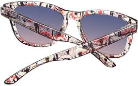 img 3 attached to 🕶️ Polarized Floral Print Sunglasses for Women and Men - Vintage Retro Frame, Classic Fashion Sun Protection Glasses with UV Filter