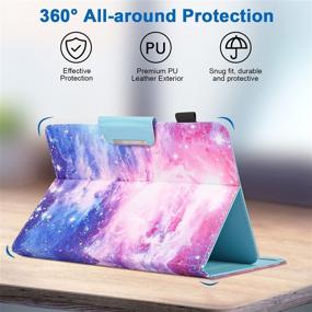 img 1 attached to 📱 Universal Tablet Case, PU Leather Cover for 9.5-10.5 inch Tablets: iPad Air, iPad 5th/6th Gen, Samsung Tab A 10.1/Tab E 9.6, and More! Stylish Galaxy Night Design