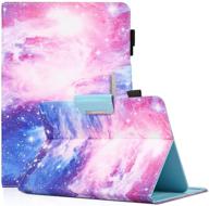 📱 universal tablet case, pu leather cover for 9.5-10.5 inch tablets: ipad air, ipad 5th/6th gen, samsung tab a 10.1/tab e 9.6, and more! stylish galaxy night design logo