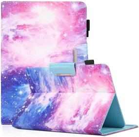 img 4 attached to 📱 Universal Tablet Case, PU Leather Cover for 9.5-10.5 inch Tablets: iPad Air, iPad 5th/6th Gen, Samsung Tab A 10.1/Tab E 9.6, and More! Stylish Galaxy Night Design