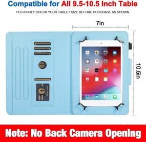 img 3 attached to 📱 Universal Tablet Case, PU Leather Cover for 9.5-10.5 inch Tablets: iPad Air, iPad 5th/6th Gen, Samsung Tab A 10.1/Tab E 9.6, and More! Stylish Galaxy Night Design