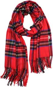 img 1 attached to Achillea Scottish Tartan Cashmere Blanket Women's Accessories for Scarves & Wraps