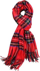 img 2 attached to Achillea Scottish Tartan Cashmere Blanket Women's Accessories for Scarves & Wraps