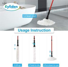 img 1 attached to 🧹 Eyliden Mop with 2 Reusable Heads: Versatile Wet Floor Cleaning Solution for Hardwood, Vinyl, Tile, and More!