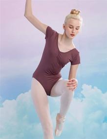 img 3 attached to Leotards Sleeve V Back Ballet Clothes Sports & Fitness in Other Sports