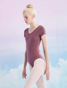 img 2 attached to Leotards Sleeve V Back Ballet Clothes Sports & Fitness in Other Sports