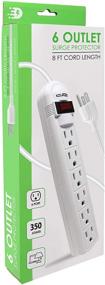 img 2 attached to 🔌 Digital Energy 6-Outlet Surge Protector Power Strip with 8ft Extension Cord - White, Flat Plug, ETL Listed/UL Standard