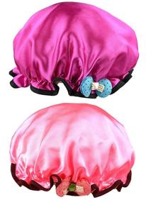 img 4 attached to Adorable NKTM Children Shower Cap – 2 Pack, Waterproof Double Layer Kids Cartoon Shower Hat