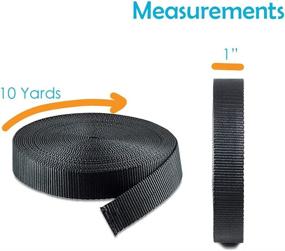 img 3 attached to 🎒 Houseables Nylon Strapping Webbing Material: 1 Inch x 10 Yard Black Web for Bags, Backpacks, Belts, and More!