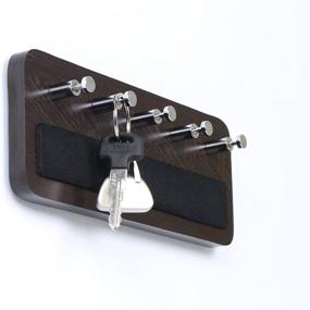 img 4 attached to Bluewud Skywood Wall Mounted Key Holder - Wenge, 5 Keys Capacity, Large Size