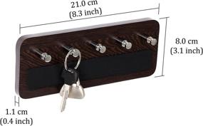 img 2 attached to Bluewud Skywood Wall Mounted Key Holder - Wenge, 5 Keys Capacity, Large Size