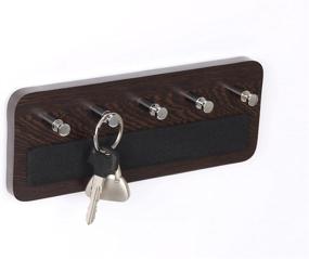 img 3 attached to Bluewud Skywood Wall Mounted Key Holder - Wenge, 5 Keys Capacity, Large Size