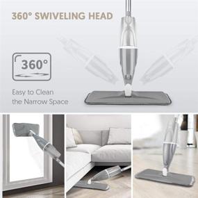 img 2 attached to 🧹 Efficient and Versatile Microfiber Spray Mop for Hardwood Laminate and Tile Floors - POPTEN Floor Cleaning Solution with 640ML Refillable Bottle, 4 Washable Mop Heads, and Dust Cleaning Capability