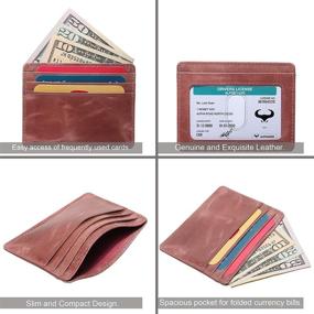 img 1 attached to Authentic Leather Minimalist Wallets with Enhanced Blocking Feature