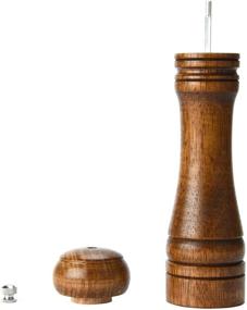 img 1 attached to 🌶 Premium 8" Wooden Pepper Mill Kit: Solid Wood, Manual Mill with Adjustable Ceramic Grinder