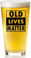 🍻 vintage lives matter beer glass - hilarious retirement or birthday gifts for men - quirky gag gifts for dad, grandpa, seasoned man, or elderly logo