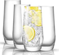 🥃 joyjolt gwen highball glasses: set of 4 elegant tall drinking glasses, 18oz cocktail glass set, lead-free crystal glassware for bourbon, whiskey, iced tea and more logo