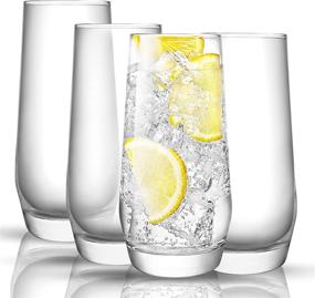 img 4 attached to 🥃 JoyJolt Gwen Highball Glasses: Set of 4 Elegant Tall Drinking Glasses, 18oz Cocktail Glass Set, Lead-Free Crystal Glassware for Bourbon, Whiskey, Iced Tea and More