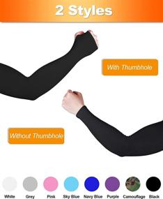 img 3 attached to 🌞 Bememo 8 Pairs Unisex UV Sun Protection Arm Sleeves: Stay Cool and Protected with Ice Silk Arm Cooling Sleeves