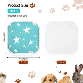 img 3 attached to 🐹 Premium 8-Piece Guinea Pig Cage Liners: Absorbent, Washable & Reusable | Small Animal Pee Pads for Hamsters, Bunnies & More - 12 x 12 Inch