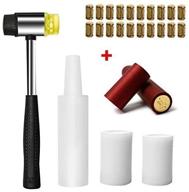 🍾 complete hand corker set for standard wine and belgian beer | includes 4 pcs hand corker, 20pcs wine corks, and 20pcs red pvc heat shrink capsules logo