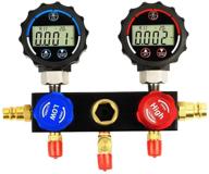 elitech dmg-1 ac manifold gauge set 2 way for r134a, r410a, r22 refrigerants - includes hoses, coupler adapters, and carrying case logo
